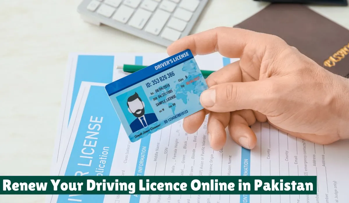 A person in Pakistan using a computer or mobile phone to renew their driving licence online through a government portal, showing digital convenience and time-saving process.